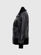 Classic Womens Black Bomber Jacket