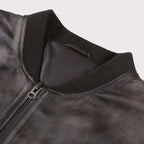 Distressed Varsity Leather Baseball Jacket – Vintage Athletic Edge
