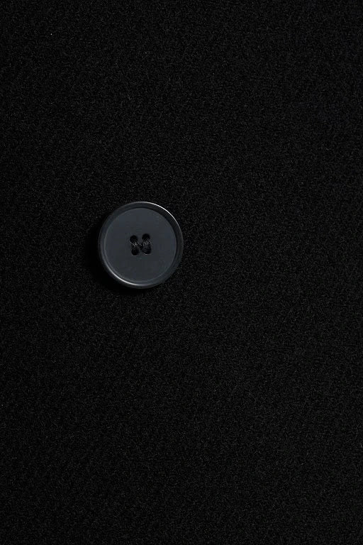 Womens Black Double Breasted Wool Coat