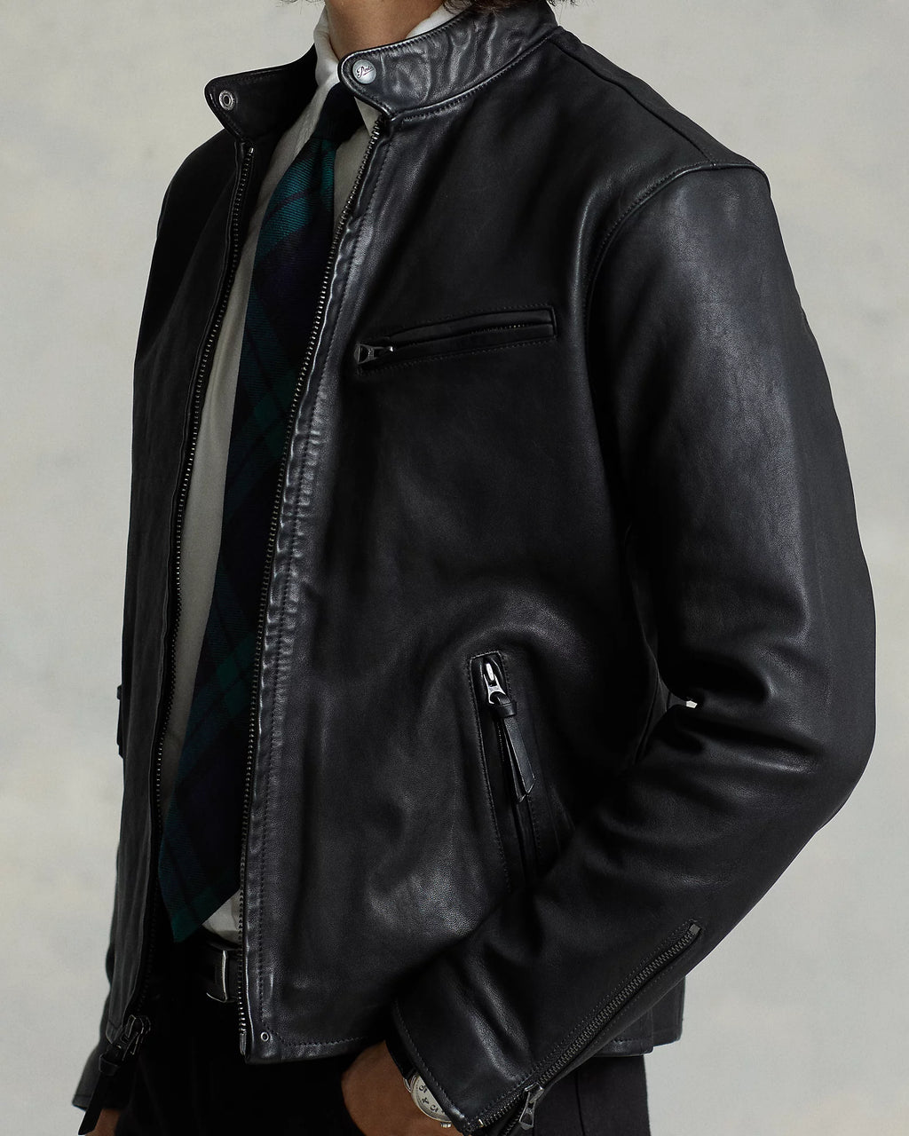 High Quality Cafe Racer Leather Jacket