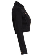 Womens Black Denim Jacket Cropped
