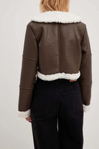Brown Short Length Bomber Leather Jacket