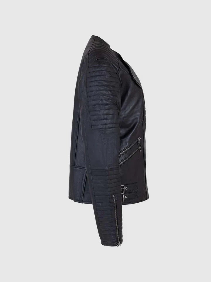 Womens Leather Quilted Jacket