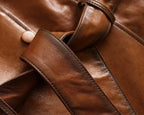 Womens Italian Style Real Leather Trench Coat